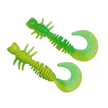 Larva Berkley Powerbait Power Curly, Spring Green/Sunshine Yellow, 4cm, 12pcs/pack