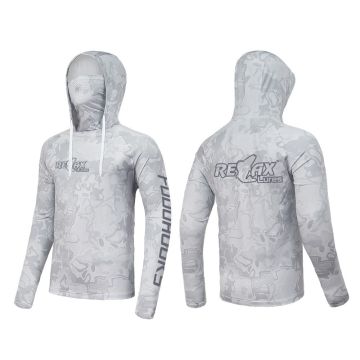 UV Hoodie Relax Lures UPF 50+, Camo Grey