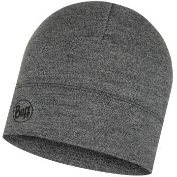 Buff Heavy Merino Hat, Light Grey Melange, 22x26cm
