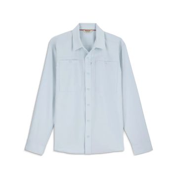 Simms Men's Launch LS Shirt, Bimini Blue Heather