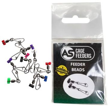 Swivel with sliding bead and AS Feeder Beads snap, 10buc/sachet