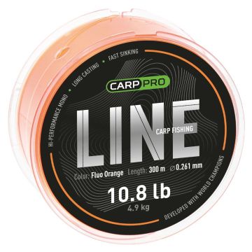 Fir Monofilament Carp Pro Carp Fishing Line, Fluo Orange, 300m