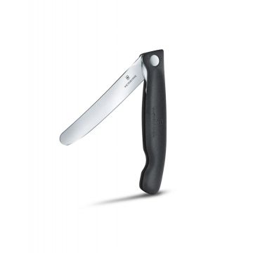 Cutit de Bucatarie Victorinox Foldable Paring Knife, Lama Dreapta 11cm, Negru, Blister