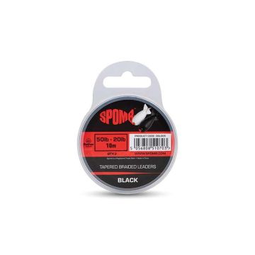 Conic Braided Spomb Tapered Braided Leader, Black, 3x10m