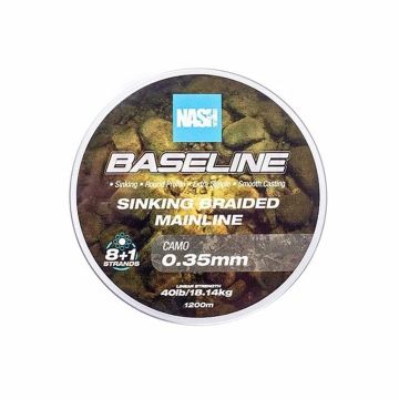 Nash Baseline Sinking Braid, Camo, 1200m braided fishing line
