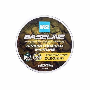 Nash Baseline Sinking Braid, UV Yellow, 1200m Braided Line