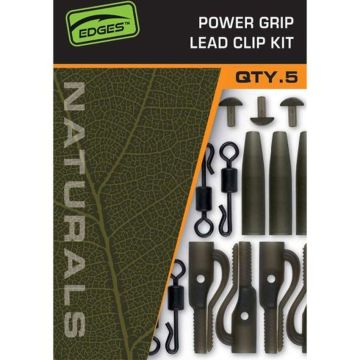 Fox Edges Naturals Power Grip Lead Clip Lost Lead Kit, 5pcs/pack