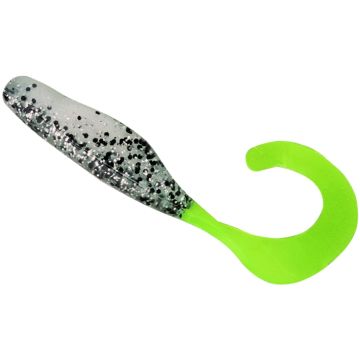 Grub Bass Assassin Curly Shad S&P Silver Phantom Chartreuse Tail, 10cm, 10pcs/pack
