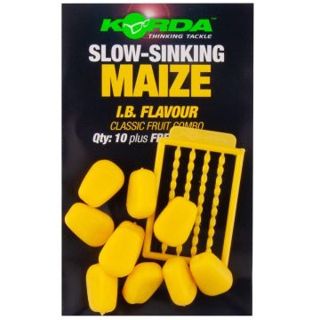 Porumb Flotant Korda Slow-Sinking Maize + Free Hair Stops, 10buc/plic