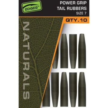 Fox Edges Clips for Lost Lead Fox Edges Naturals Power Grip Tail Rubbers, No.7, 10pcs/pack
