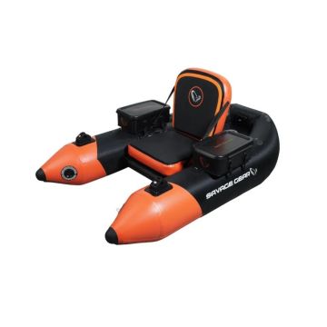 Barca Gonflabila Belly Boat Savage Gear High Rider Pro-Motor Carbon Optix, Negru/Portocaliu, 185x115cm