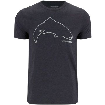 Simms Trout Outline T-Shirt, Dark Gunmetal