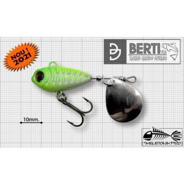Spinnertail Bertilure Skeletonik Pro Colorado Nickel, White-Chartreuse, 18g