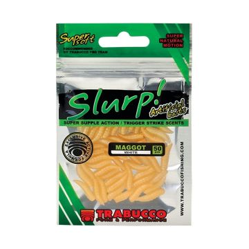 Viermi Artificiali Trabucco Slurp Bait Maggot, Natural White, 2cm, 30buc/plic