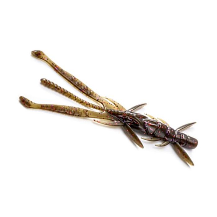 Naluca FishUp Shrimp 3" Worm, Color 050 Green Pumpkin Brown/Red & Purple, 8cm, 9pcs/pack