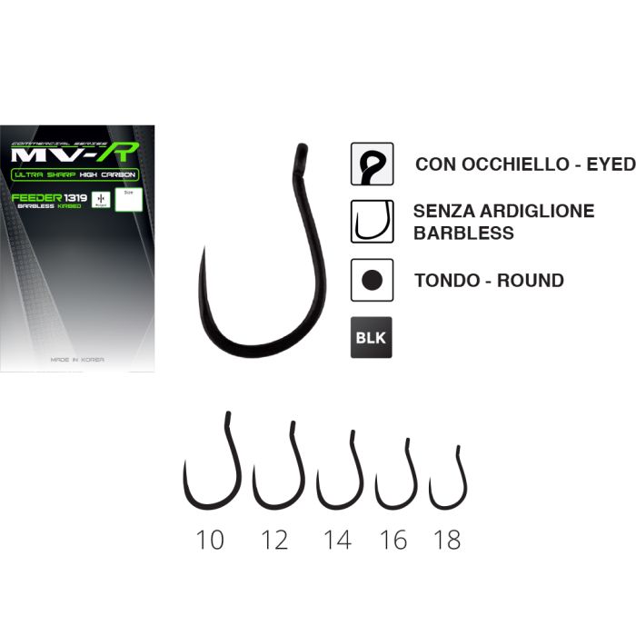 Maver Hooks MV-R 1319 Feeder Eyed Barbless, 20pcs/pack 2