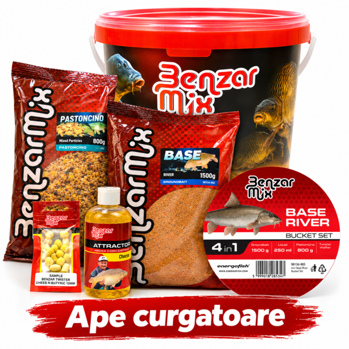 Benzar Mix Base Bucket Set + Groundbait + Additives + Baits, 5L 2