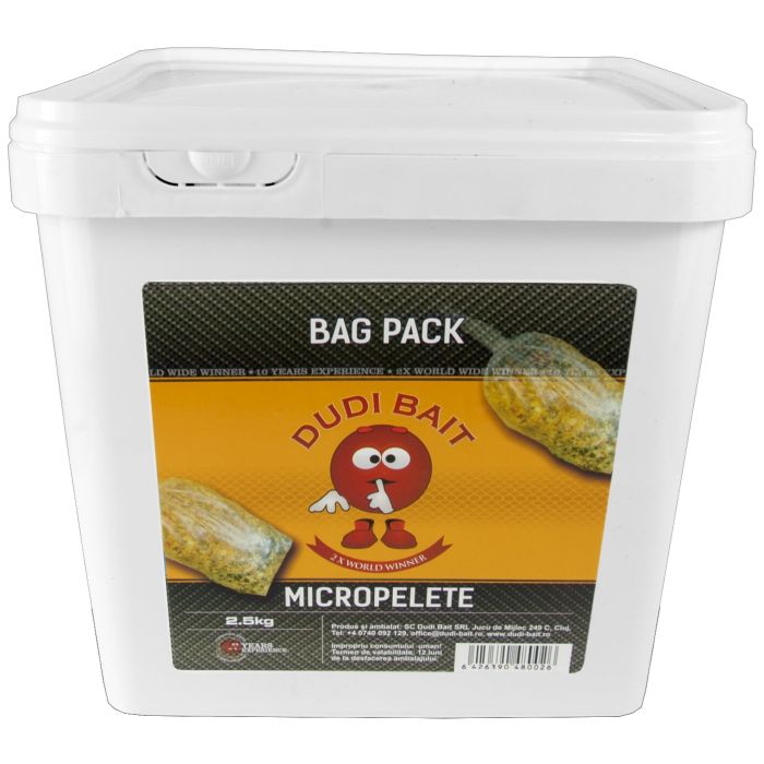 Bag Pack Dudi Bait Micro Pellets, 2.5kg Micro Pellet Mix + 1 x 250ml Bottle of Liquid Attractant