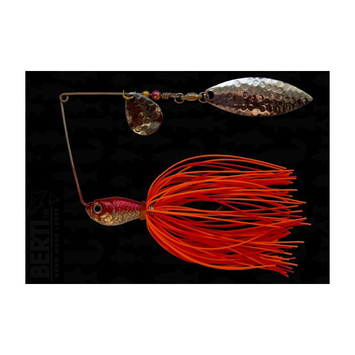 Bertilure Spinnerbait Colorado No.2 Willow No.2 14g Silicone Skirt Orange - Red