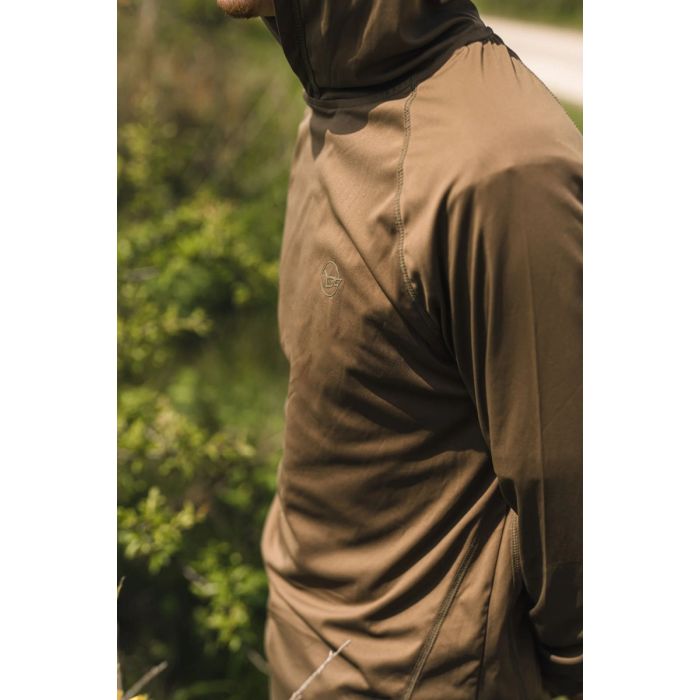 Bluza Protectie Solara Korda UPF Hooded Top, Dark Khaki 3