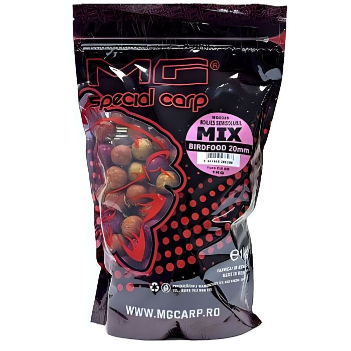 Boilies MG Carp Semisolubil Birdfood, 20mm, 1kg