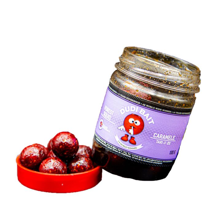 Hard Hook Boilies Dudi Bait Forest Squid Caramels, Squid & Wild Berries, 100g