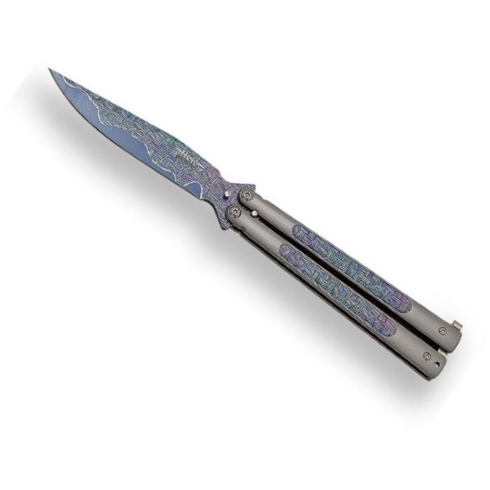 Briceag Butterfly Joker Decorado, Maner din Aluminiu, Lama 10.8cm
