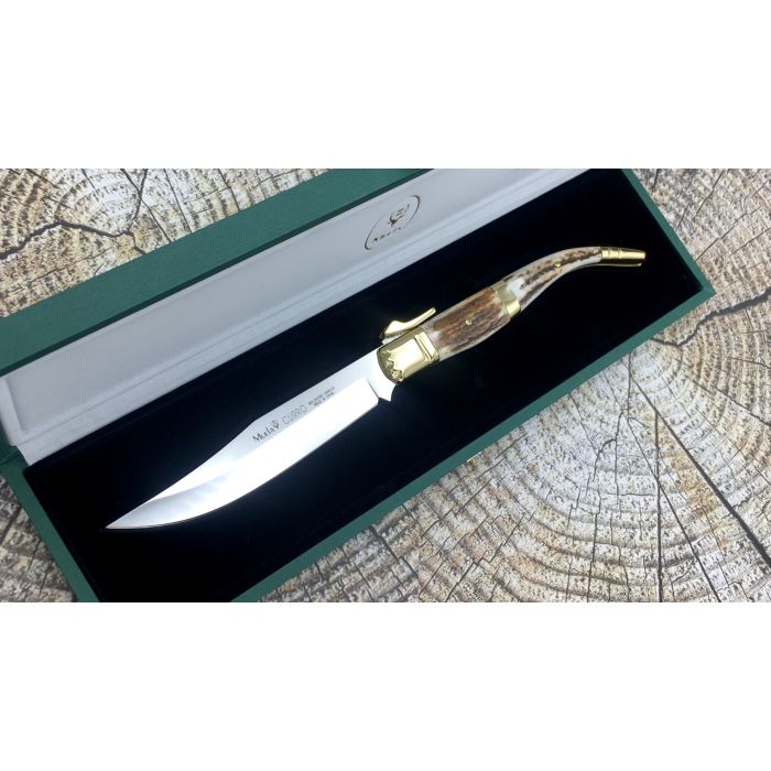 Briceag Pliabil Muela CURRO-A, MoVa Steel, Stag Deer Horn + Cutie Lemn