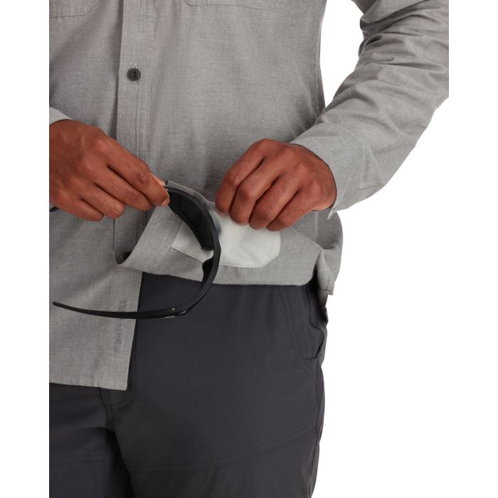 Camasa Simms Cutbank Chambray Shirt Cinder Chambray 4