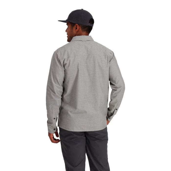 Camasa Simms Cutbank Chambray Shirt Cinder Chambray 3