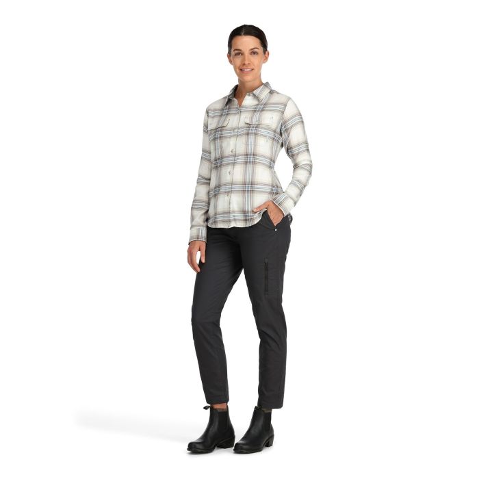 Camasa Simms Women Santee Flannel Shirt Soft Rose Camp Plaid 2