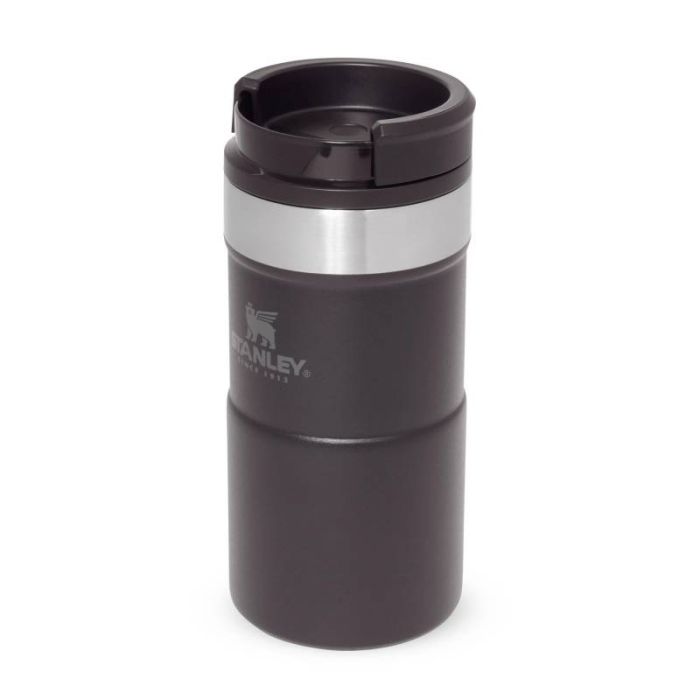 Insulated Stanley Neverleak Travel Mug, Matte Black Pebble, 0.25 Litri