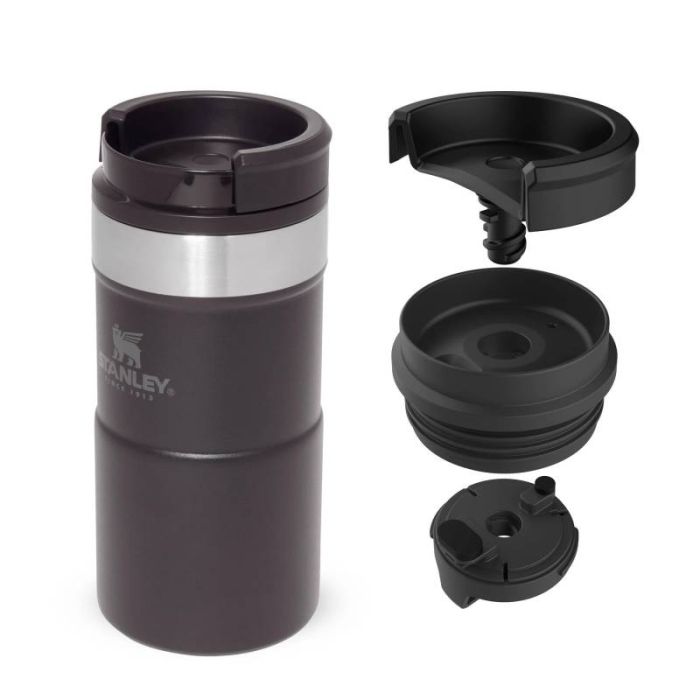 Insulated Stanley Neverleak Travel Mug, Matte Black Pebble, 0.25 Litri 3