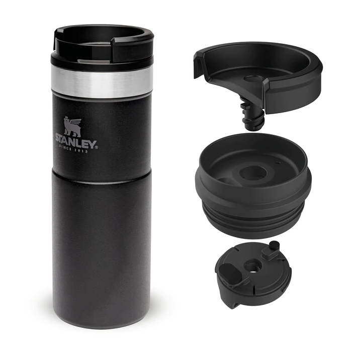 Insulated Mug Stanley Neverleak Travel Mug Matte Black Pebble, 0.35 Litri 4