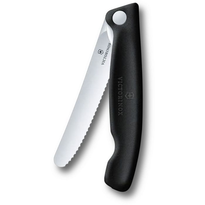 Victorinox Swiss Classic Picnic Kitchen Knife, Serrated Blade 11cm, Black 2