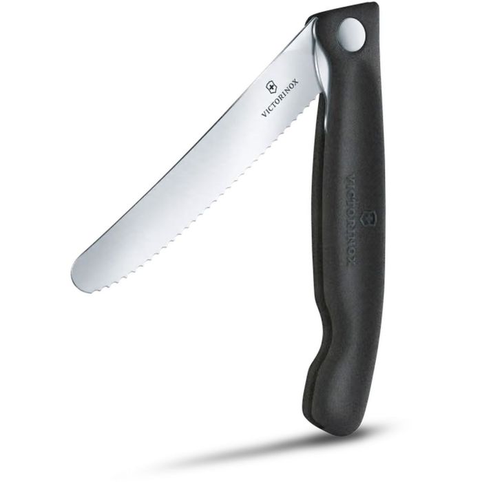 Victorinox Swiss Classic Picnic Kitchen Knife, Serrated Blade 11cm, Black 3