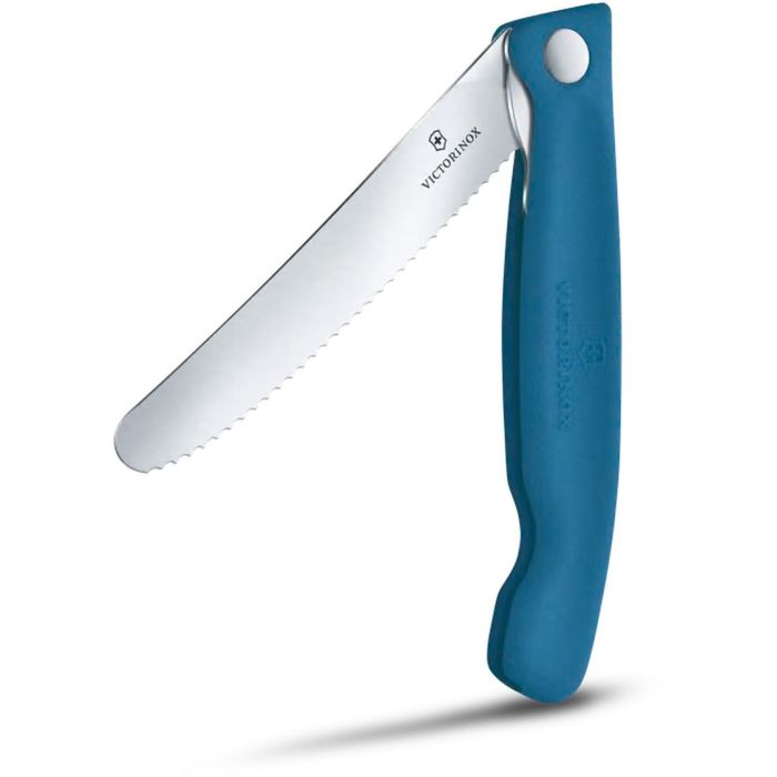Victorinox Swiss Classic Picnic Folding Knife, 11cm Serrated Blade, Blue 2