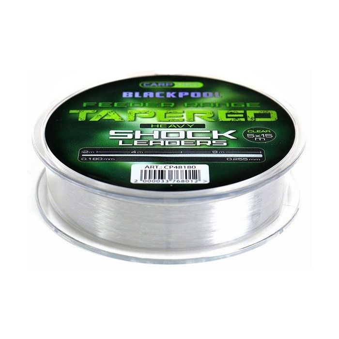 Fir Inaintas Conic Carp Pro Blackpool Tapered Heavy Shock Leaders, Clear, 5x15mrola 2