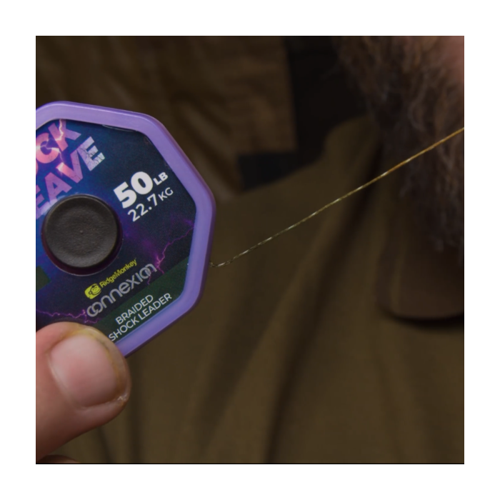 Fir Textil Inaintas RidgeMonkey Connexion ShockWeave Braided Shock Leader, 50lbs, 20m 2