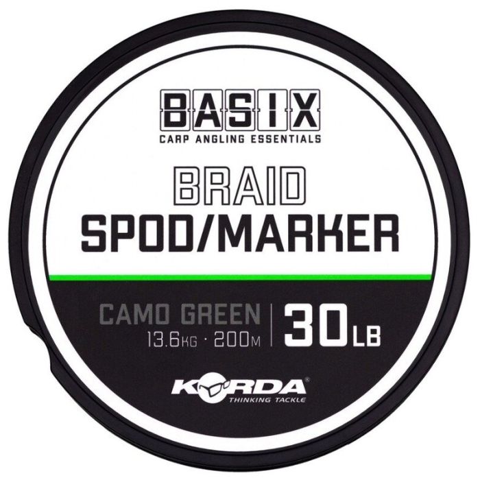 Fir Textil Korda Basix Spod/Marker Braid, Camo Green, 200m