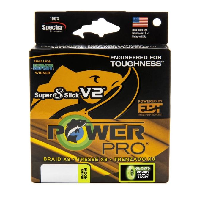 PowerPro Super 8 Slick V2 Braided Line, Moon Shine, 135m