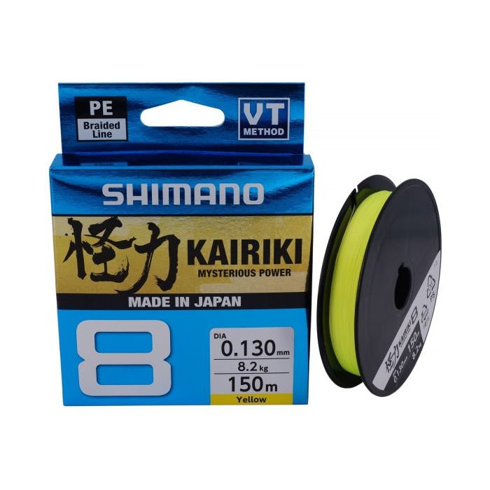 Fir Textil Shimano Kairiki 8 Braided Line, Yellow, 150m