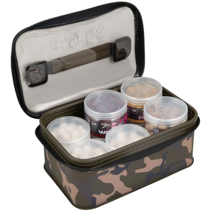 Waterproof Accessory Bag Fox Aquos Camo EVA Bait Storage, L, 25x16.5x9cm