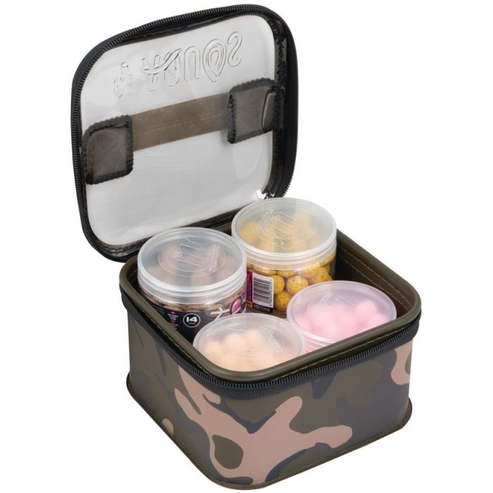 Waterproof Bag for Accessories Fox Aquos Camo EVA Bait Storage, M, 17x17x9cm