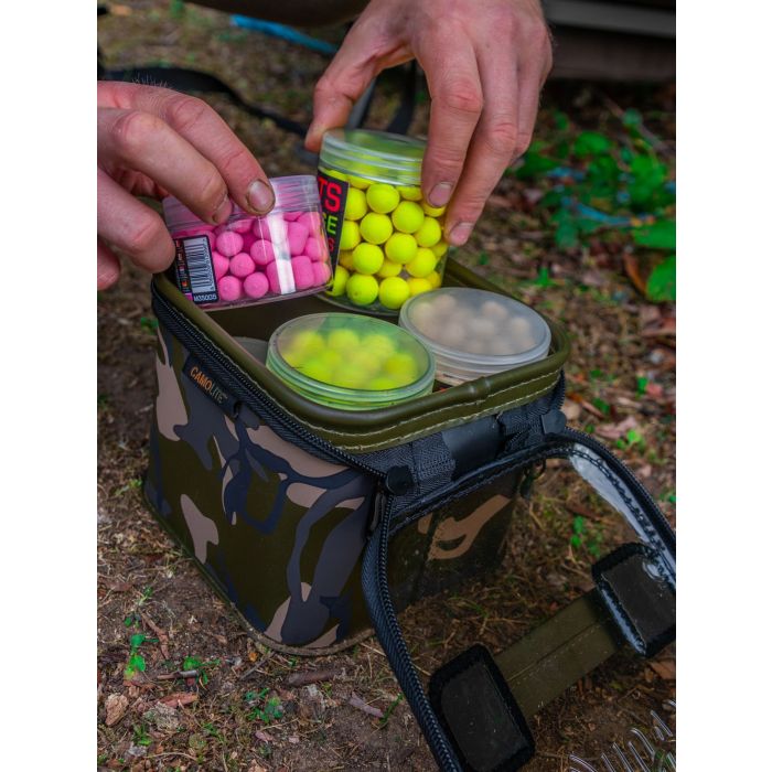 Waterproof Bag for Accessories Fox Aquos Camo EVA Bait Storage, M, 17x17x9cm 2