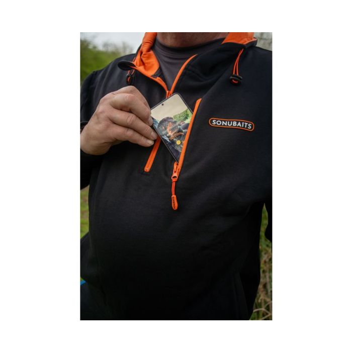 Hanorac Sonubaits 14 Zip Hoodie, NegruPortocaliu 3