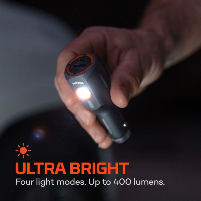 NEBO Transport 400 Rechargeable Lantern with USB Car Charger 7