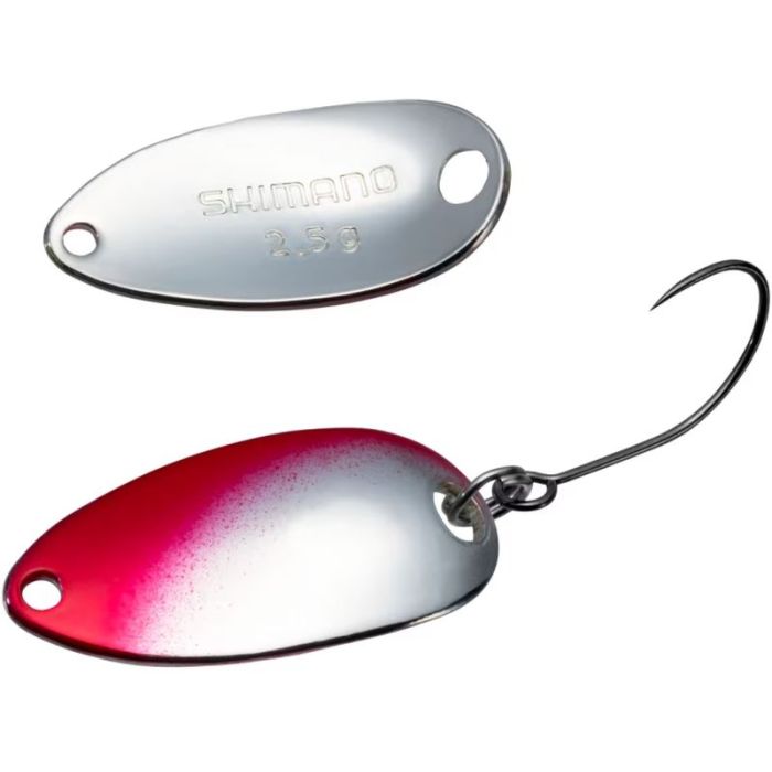 Shimano Cardiff Roll Swimmer Premium Plating Spoon, Red Silver, 2.8cm, 2.5g