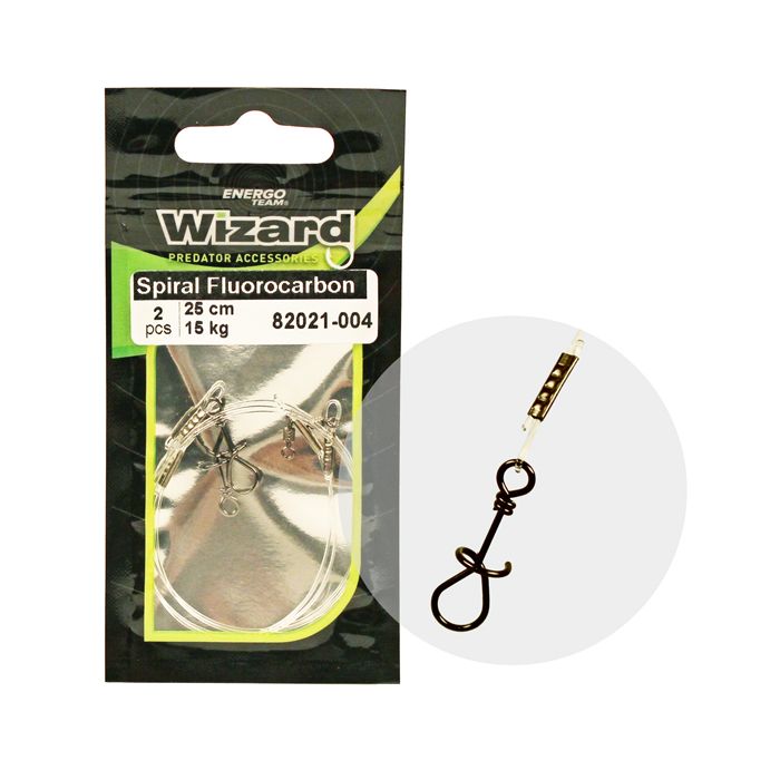 Energoteam Wizard Leader Spiral Fluorocarbon Rig, 25cm, 2pcs/pack
