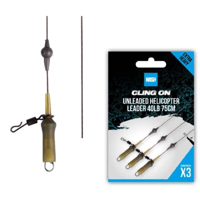 Nash Cling-On Unleaded Helicopter Leader, 40lb, 75cm